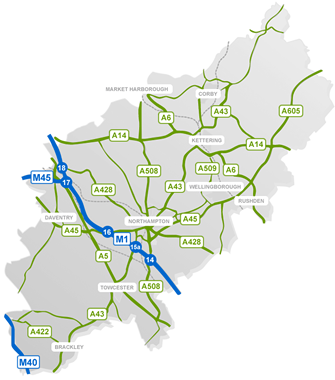 Northamptonshire Road Network
